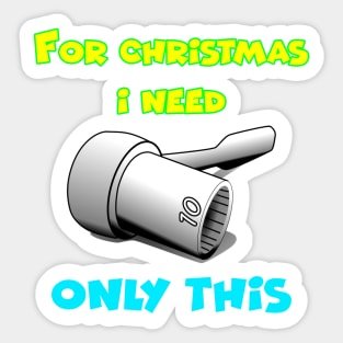 Merry chrismas, car guy, car enthusiast merry chrismas, happy holidays, 10mm socket wrench  (4) Sticker